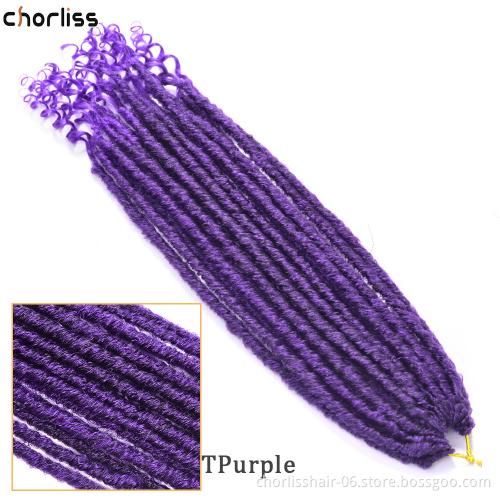 Excellent 18 Inch Cheap Price Wholesale Soft New Wave Synthetic Hair for Crochet Braids Curly Wave Faux Locs Crochet Extensions